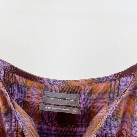 NEW Urban Outfitters Keya Purple Orange Plaid Sleeveless Mini Dress - Picture 6 of 8